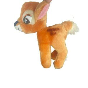 Vintage Disney Bambi Plush Toy Deer 1985 Polyester Stuffed Animal Collectible 7”